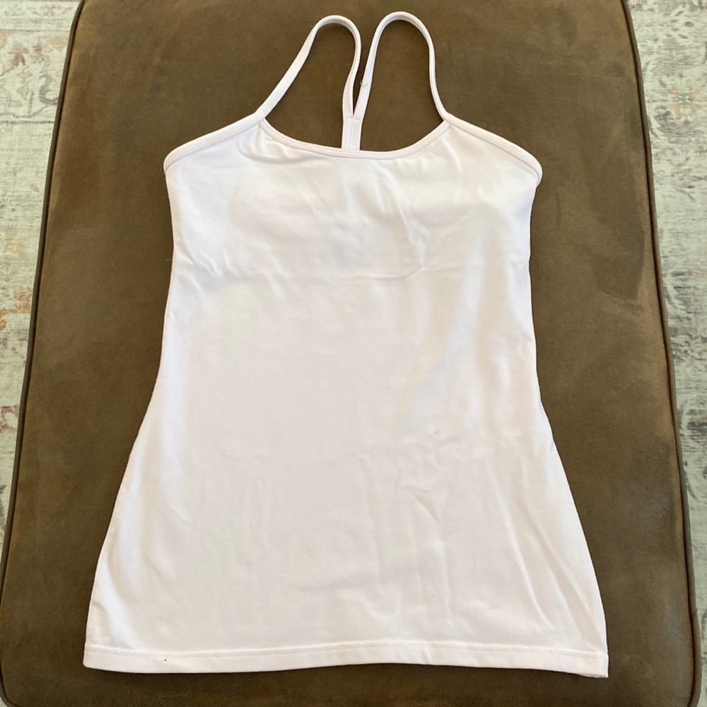 Lululemon, light pink top with built-in bra shelf size 6